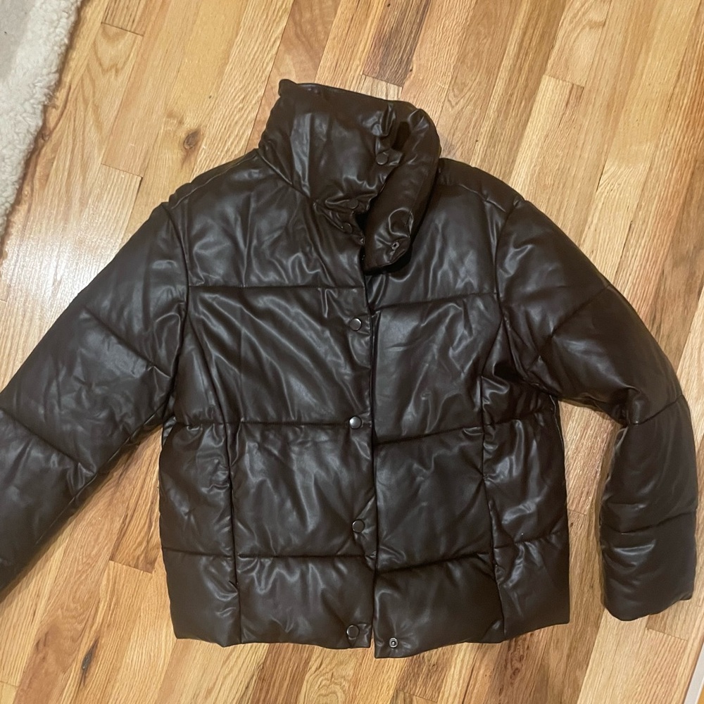 Zara Faux Leather Puffer